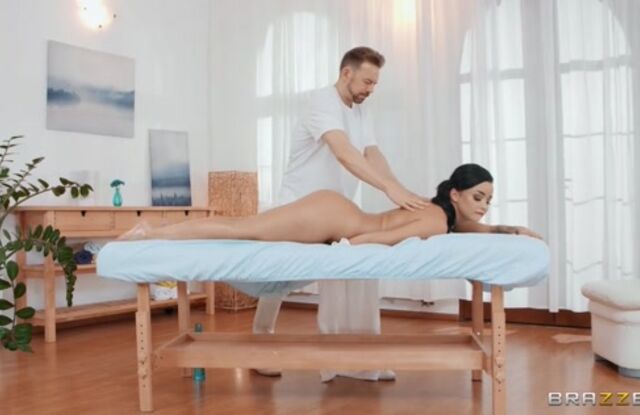 Daphne Turns The Massage Table