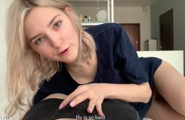 Young busty teen tries a big cock inside her tight pussy