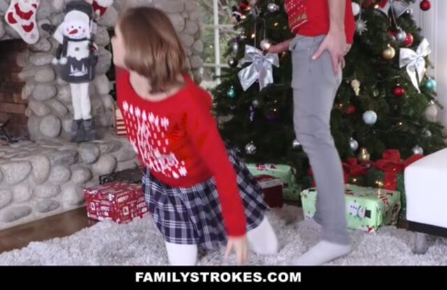 FamilyStrokes - Step-Sis fucked me during family Christmas pictures